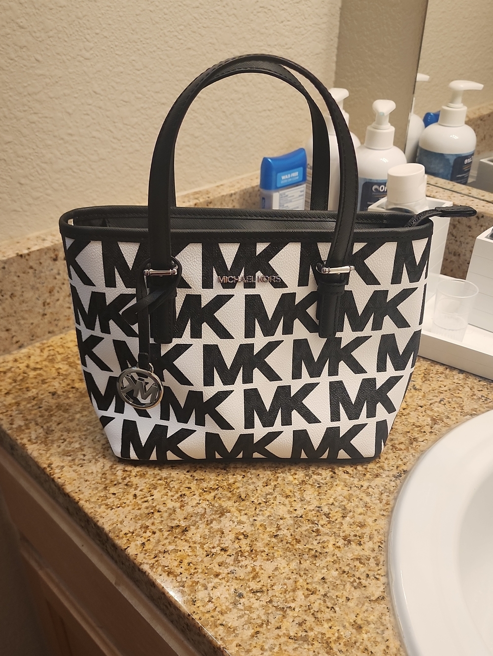 Michael Kors Black & White MK Signature Tote